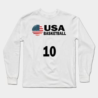 USA Basketball Number 10 T-shirt Design Long Sleeve T-Shirt